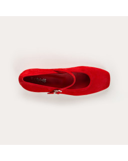 Kelly Brown Heel Mary Janes in Suede