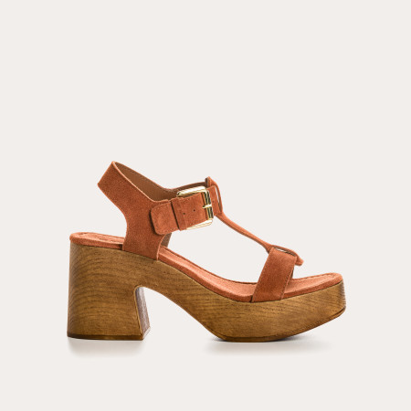 Sandales Plateforme Lison Cuir Velours | Reqins