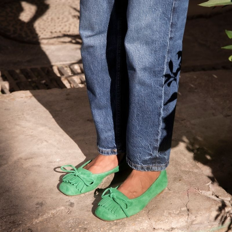 Hindi Suede Ballerina Flats | Reqins