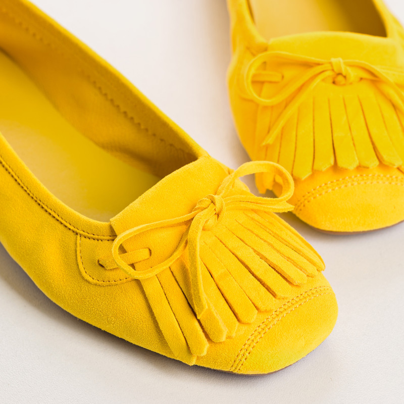 Hindi Suede Ballerina Flats | Reqins