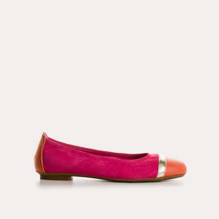 BALLERINES HONEY CUIR VELOURS