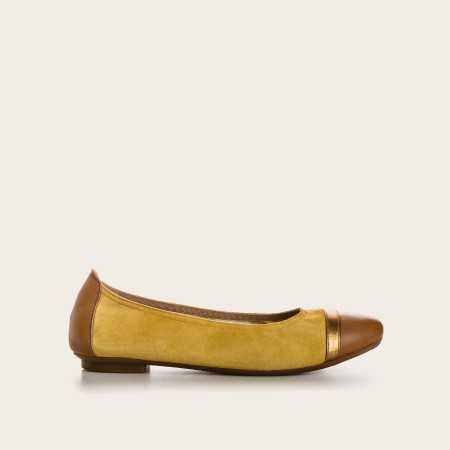 BALLERINES HONEY CUIR VELOURS
