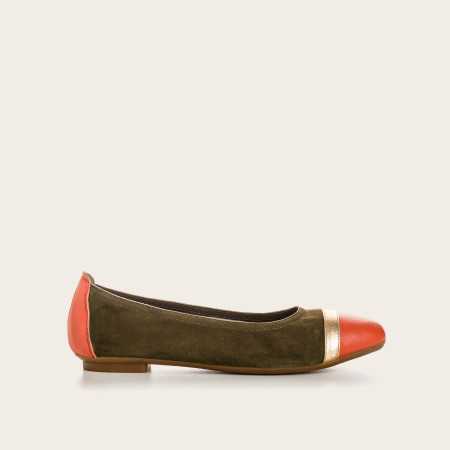 BALLERINES HONEY CUIR VELOURS