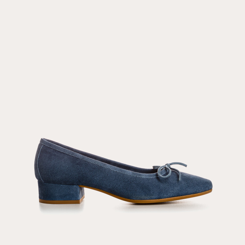 Suede heel ballerinas
