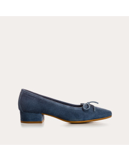 Suede heel ballerinas