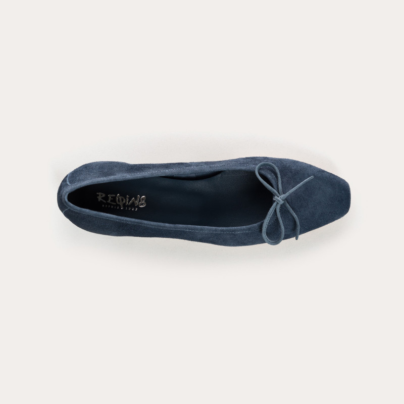 Suede heel ballerinas