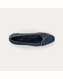 Suede heel ballerinas