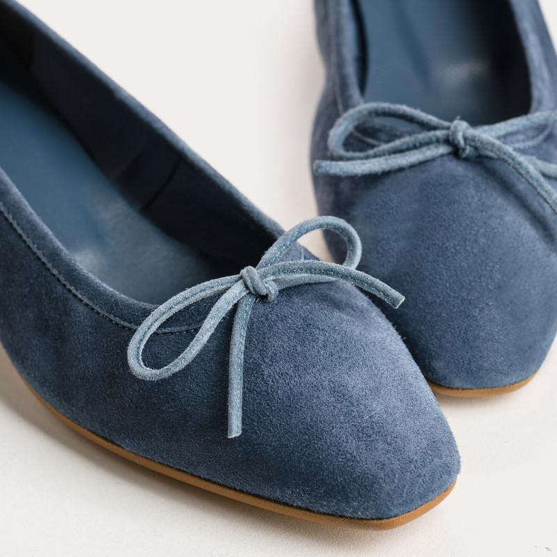 Suede heel ballerinas