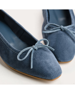 Suede heel ballerinas
