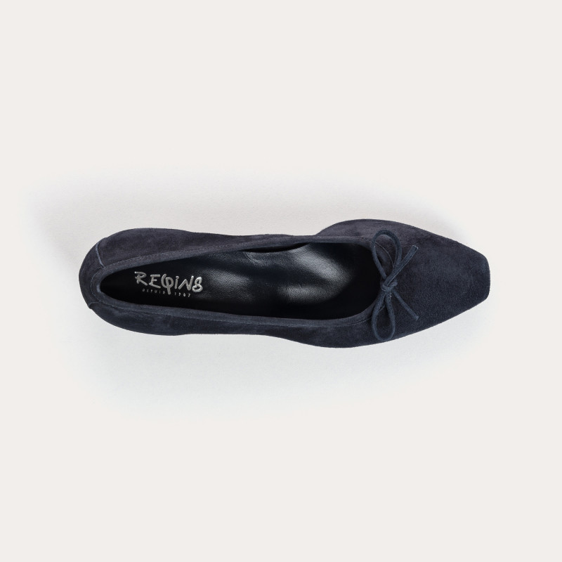 Suede heel ballerinas