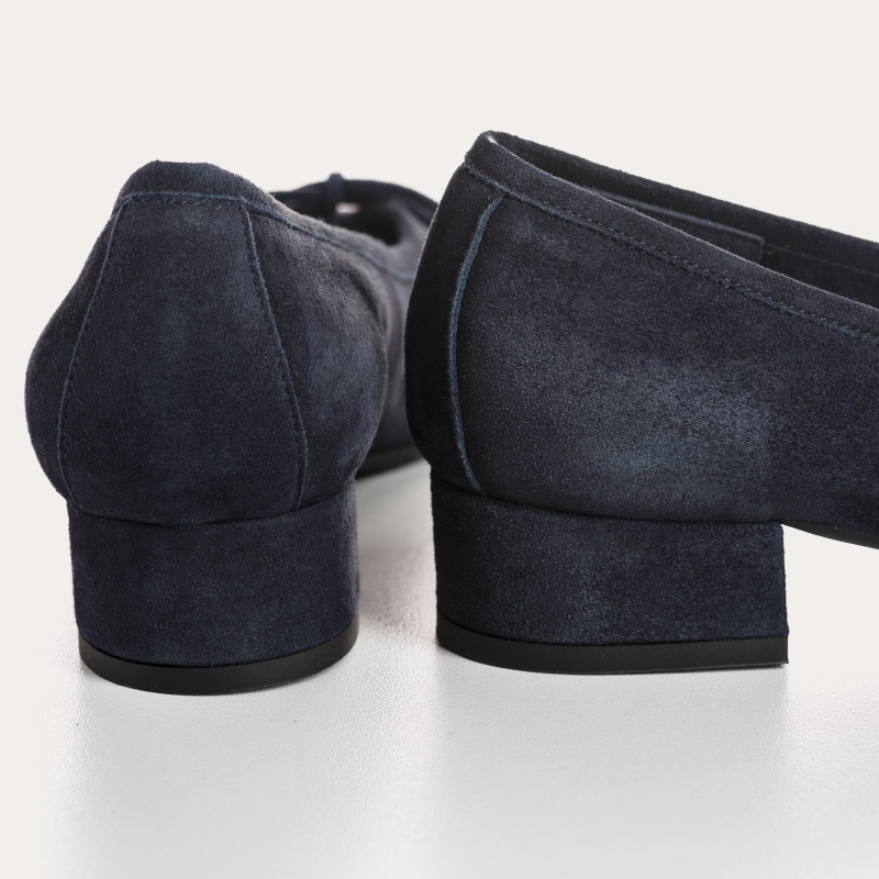 Suede heel ballerinas