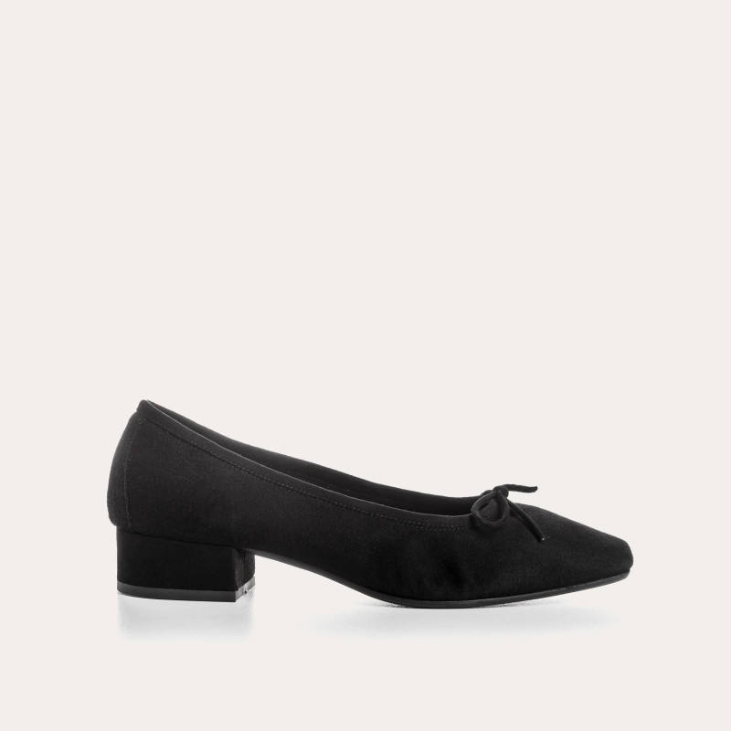Suede heel ballerinas