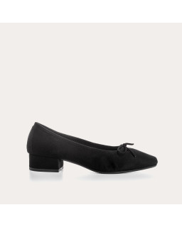 Suede heel ballerinas