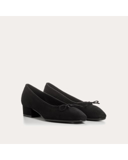 Suede heel ballerinas
