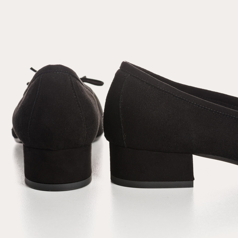 Suede heel ballerinas