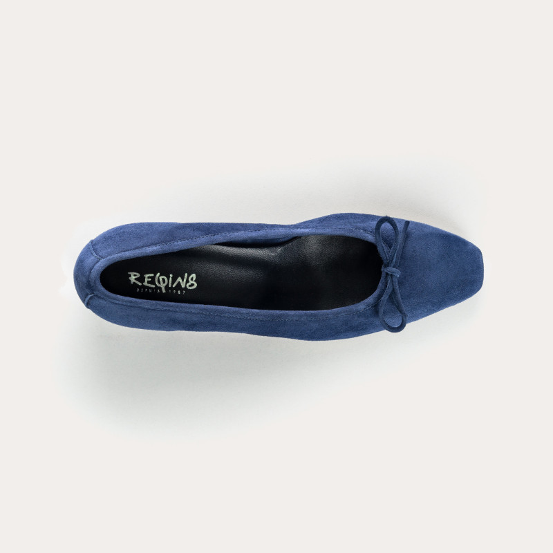 Suede heel ballerinas