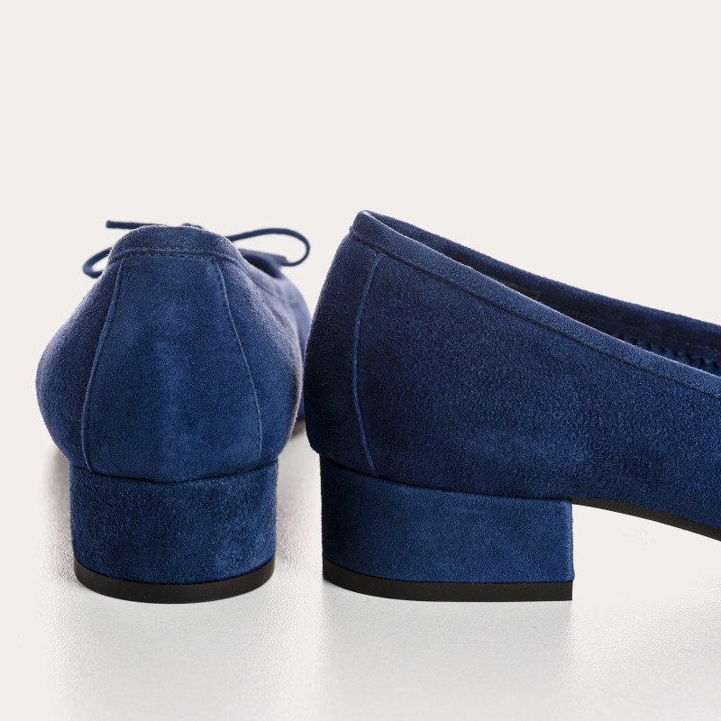Suede heel ballerinas