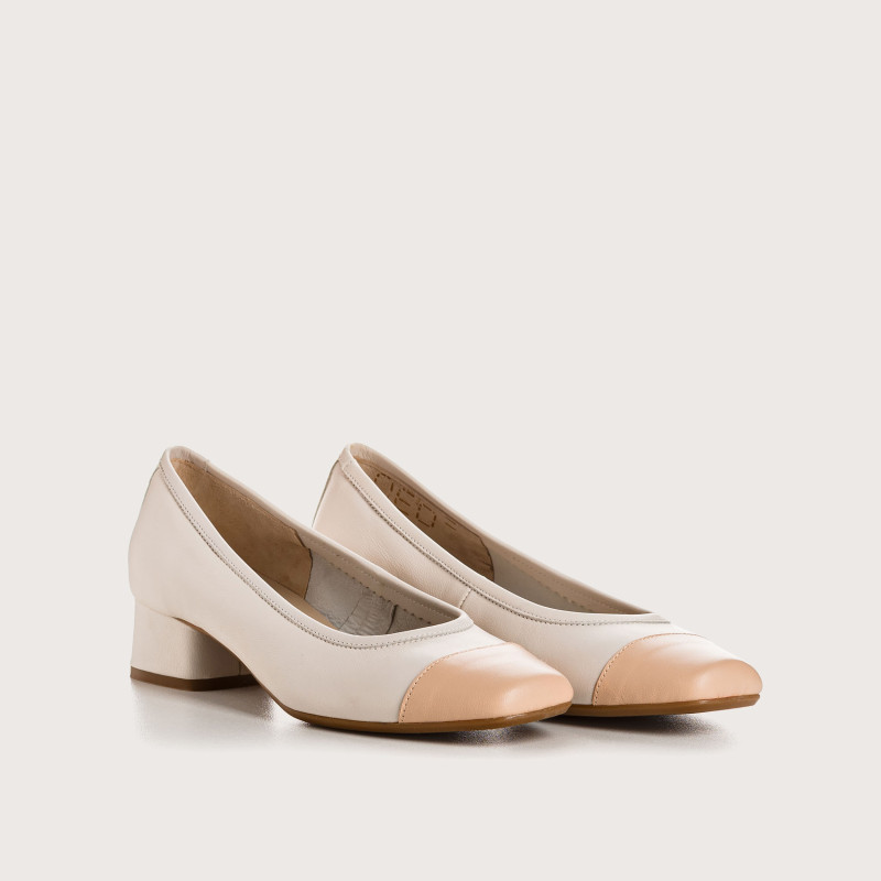 Ballerinas Two-Tail with Flesh / Black Leather Black