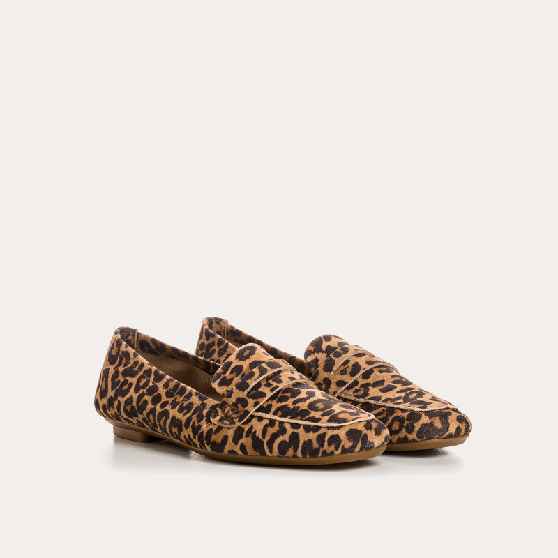 Leopard Suede Leather Leather Loafers | Iconic & Comfort Style - Reqins