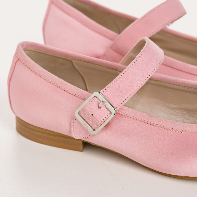 Silk mary janes with silver flanges and loops