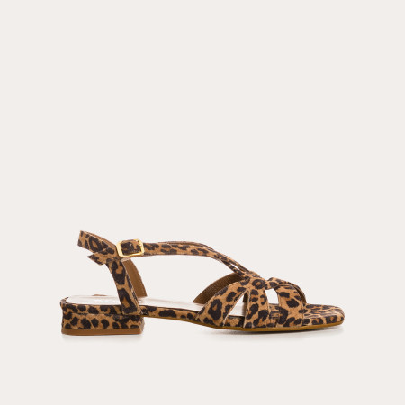 Cosmos Sandals Leopard Velvet Leather - Summer Elegance | Reqins
