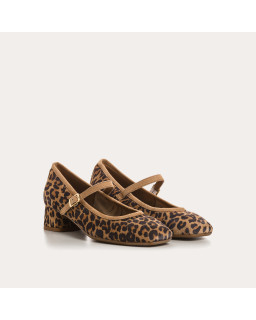 Babies Kelly with Leopard Velvet Leather Leather - Reqins
