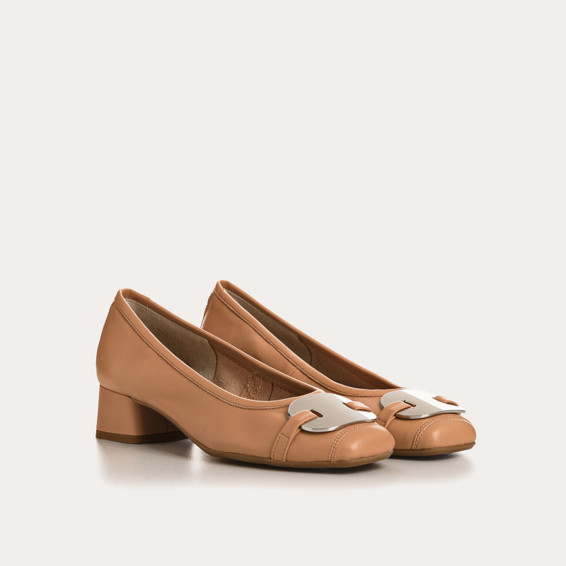 KLARISSA SOFT LEATHER HEELED BALLERINAS - Elegance & Comfort | Reqins
