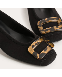 Kornelia Ballerina with Suede Heels - Reqins