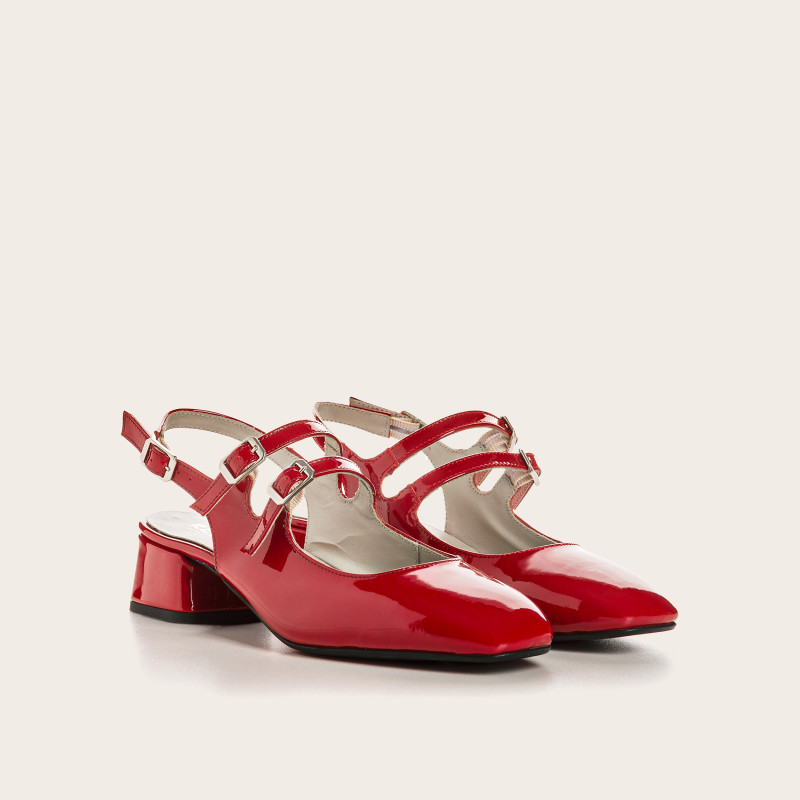 Rosewood Slingback Mary Janes in red patent leather