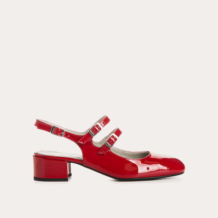 Babies slingbacks Rosewood en cuir vernis rouge | Reqins