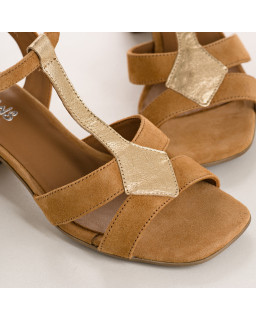 Sandales Oslo en cuir velours et métallisé | Élégance & confort – Reqins