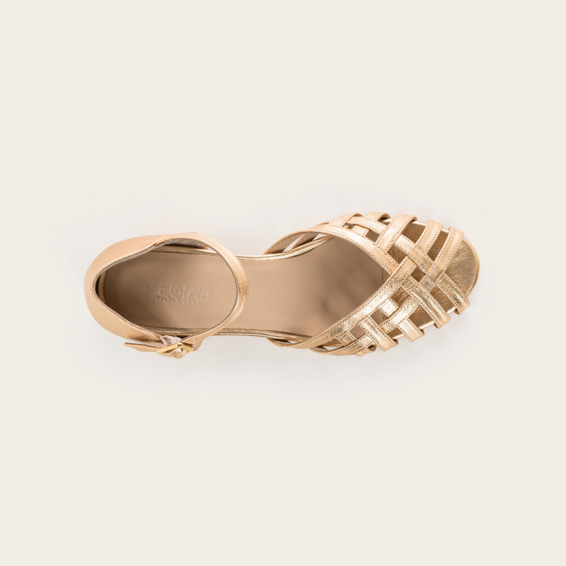Golden Penelope Sandals | Reqins