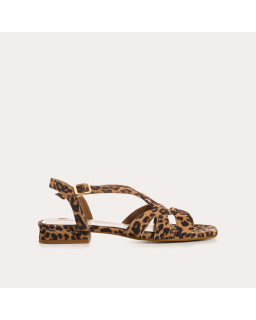 Cosmos Sandals Leopard Velvet Leather - Summer Elegance | Reqins