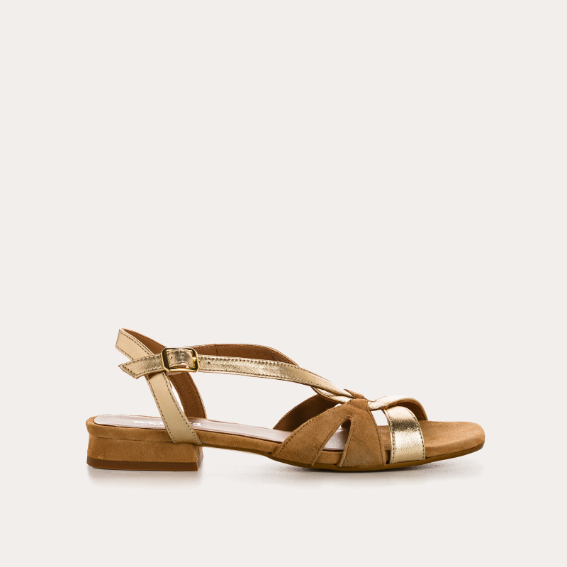 Velvet and metallic cosmos sandals | Reqins