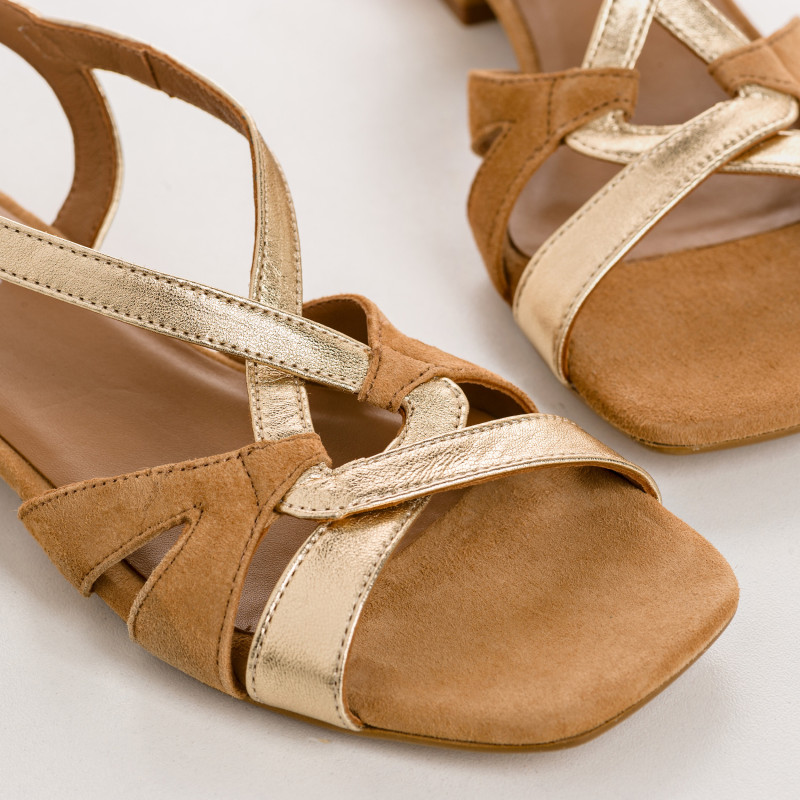 Velvet and metallic cosmos sandals | Reqins