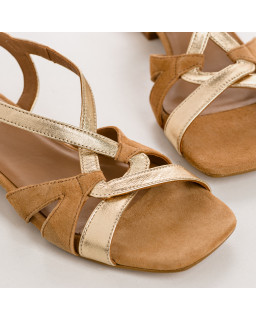 Velvet and metallic cosmos sandals | Reqins