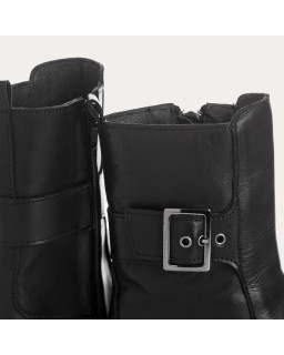 Boots Debra Leather Black - Boots Woman Esprit Biker | Reqins