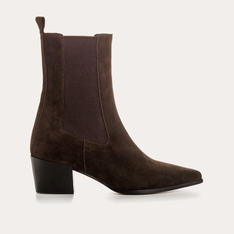 Boots femme en cuir velours – Modèle Lausanne | Reqins
