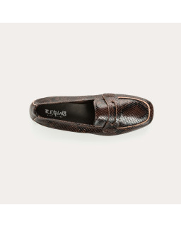 Mocassins python marron femme | Élégance et caractère Reqins