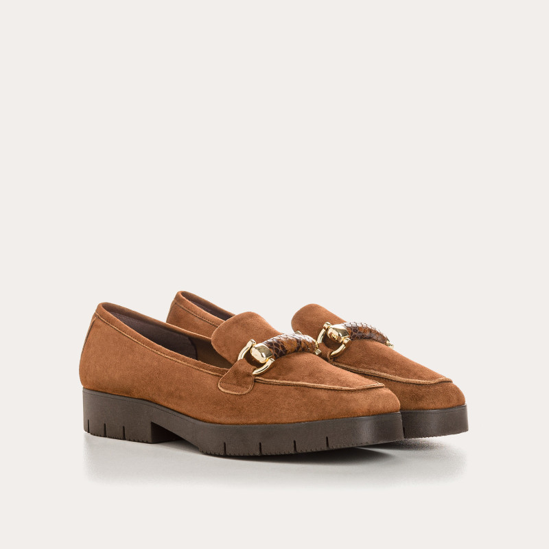 Loafers Muse in sUEDE and printed python