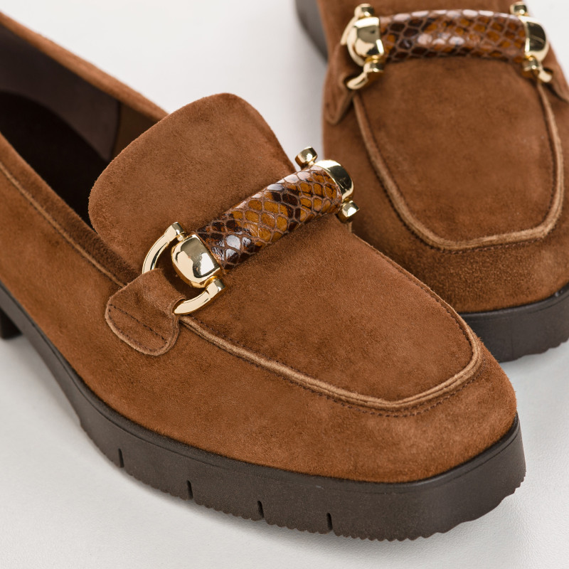 Loafers Muse in sUEDE and printed python