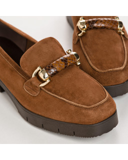 Loafers Muse in sUEDE and printed python