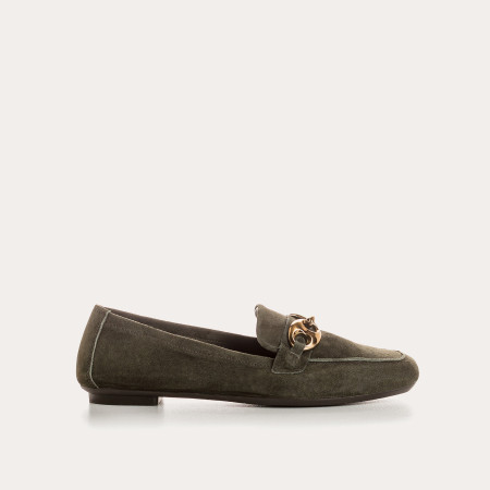 Hedy leather moccasins velvet - elegant and refined - Reqins