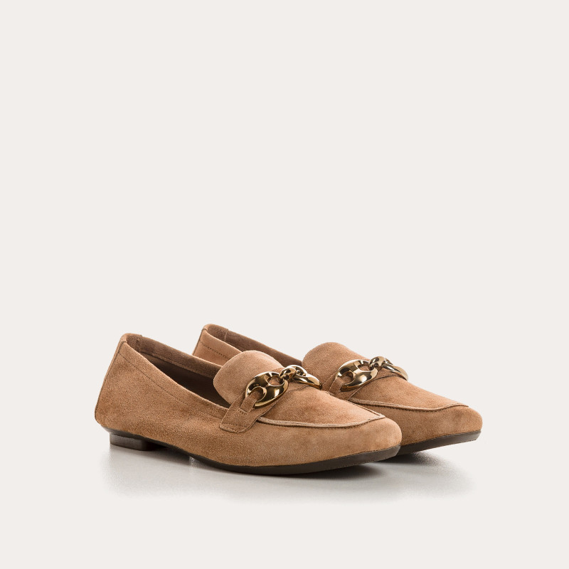 Hedy leather moccasins velvet - elegant and refined - Reqins