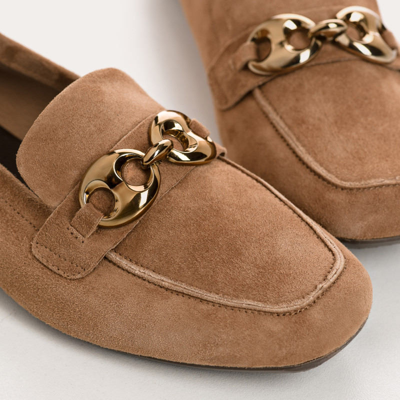 Hedy leather moccasins velvet - elegant and refined - Reqins