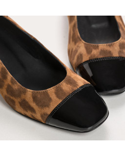 Ballerines à talons Riviera en cuir jaguar & vernis | Reqins