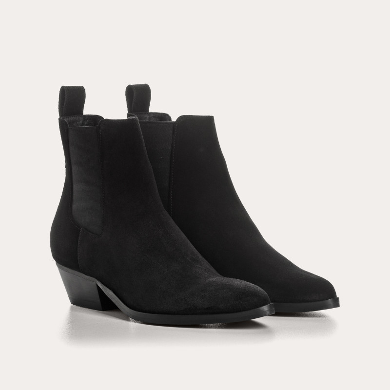 Bottines Belem en cuir velours - Style western chic - Reqins