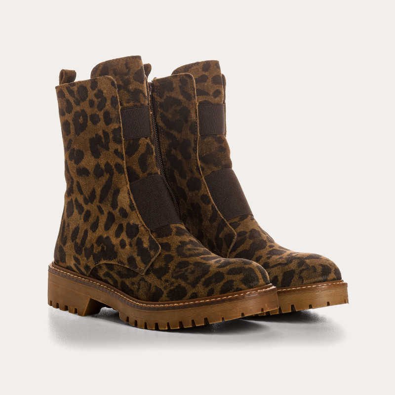 Boots Dusky Velvet Leather Serval | Audacity & Wild Elegance - Reqins