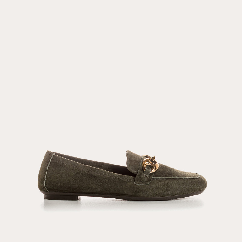 Hedy leather moccasins velvet - elegant and refined - Reqins
