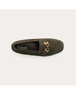 Hedy leather moccasins velvet - elegant and refined - Reqins